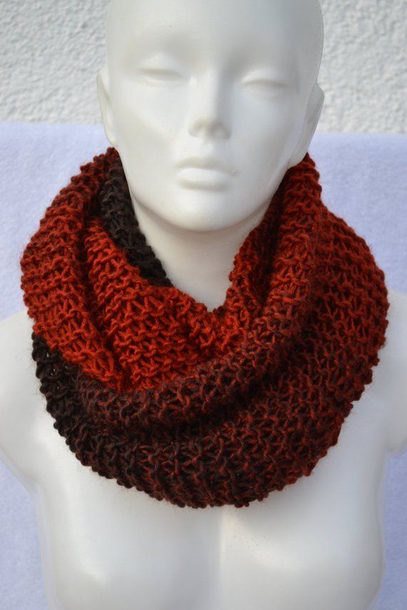 Looschal Loop Schal Strick gestrickt Schlauchschal Wickelschal weiß rot schwarz