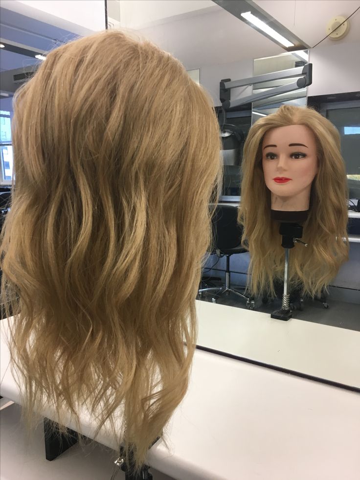 Loose curl with straightener on blonde long hairð | Curls with
