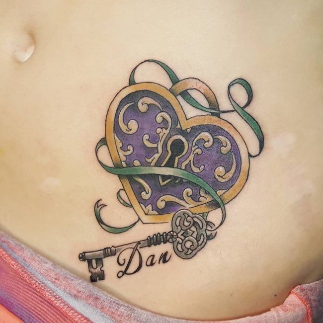 Tattoo schlüssel und schloss
