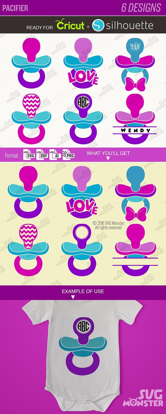 Download Pacifier Svg Collection Newborn Baby Clipart Svg Files Cricut Silhouette Cameo Diy Baby Gifts