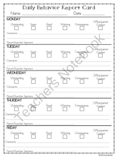 behavior log template