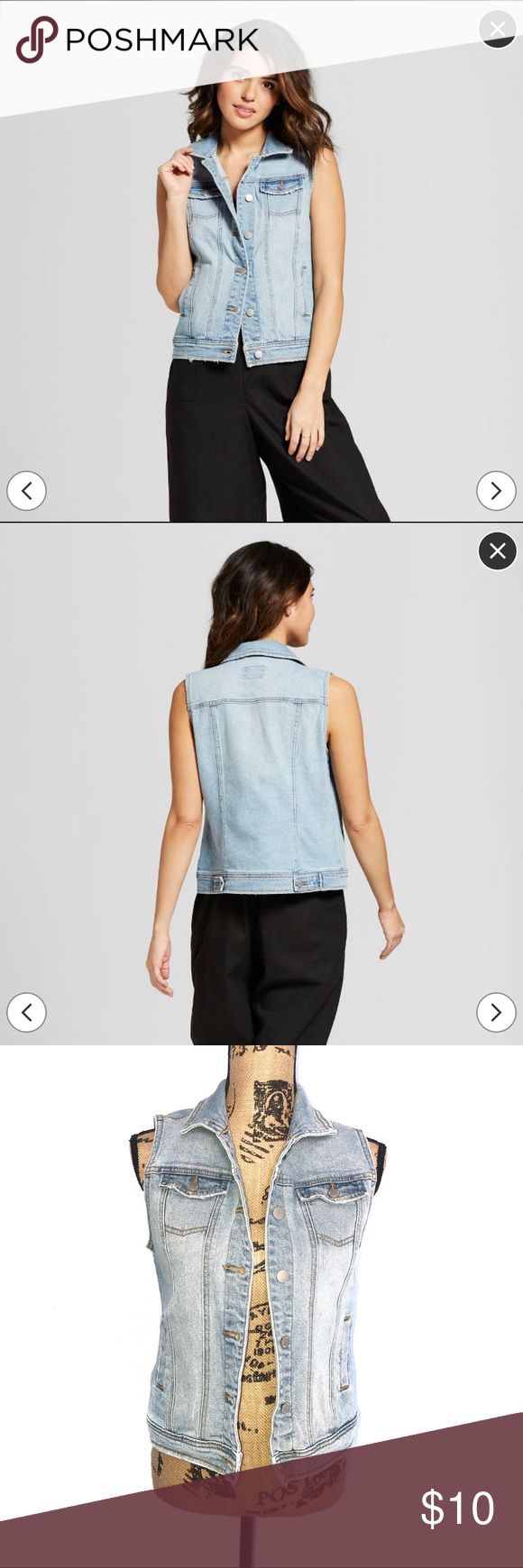 Universal Thread Light Wash Denim Vest XS Universal Thread denim vest, in light ...