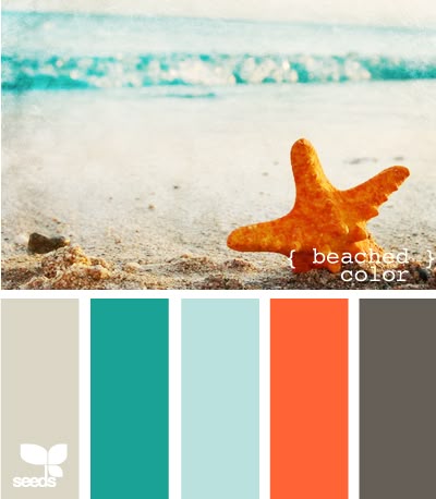 our living room will focus on teal and grey but a little pop of coral will be a nice transition for the kitchen.