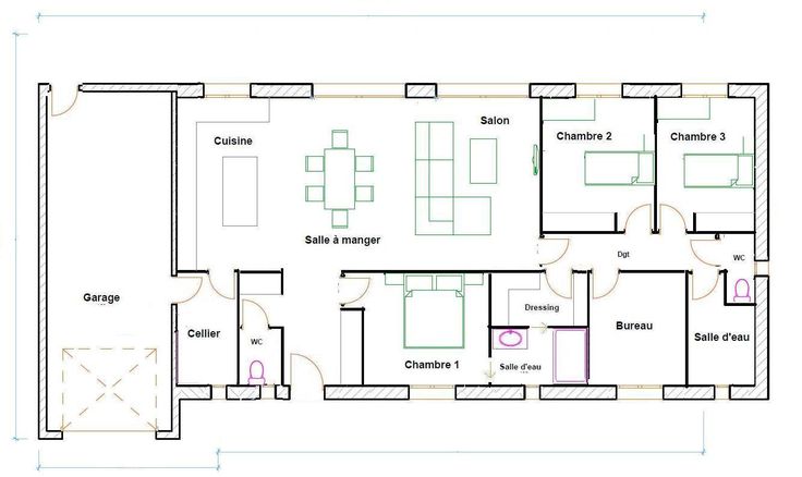 jocelyne delgado (mamiejoce) on Pinterest - plan de maison de 100m2 plein pied jocelyne delgado (mamiejoce) on Pinterest - plan de maison de 100m2 plein pied