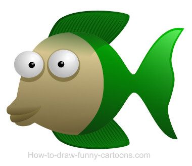 Drawing A Fish Cartoon Made From Adorable Shapes | Fish cartoon ...