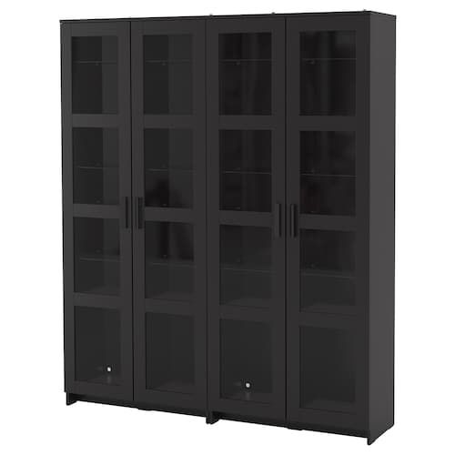 Brimnes Storage Combination W Glass Doors Black 63x133 4x743 4 160x35x190 Cm Ikea Ca Cabinet Bookcase With Door Ikea Ca Glass Cabinet Doors, Black Storage Cupboard Ikea