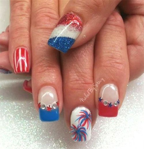 The 25+ Best Firework Nails Ideas On Pinterest Firework Nail Art 18 Awesome of July Fireworks Nail Art Designs 2016 - The 25+ Best Firework Nails Ideas On Pinterest Firework Nail Art