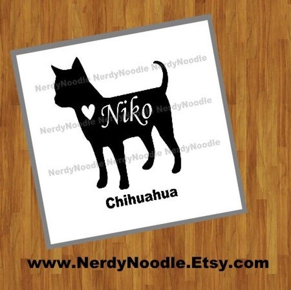 Vinyl Decal,Sticker for Cars,Laptops and more Puppy Custom Text Chihuahua,Dog