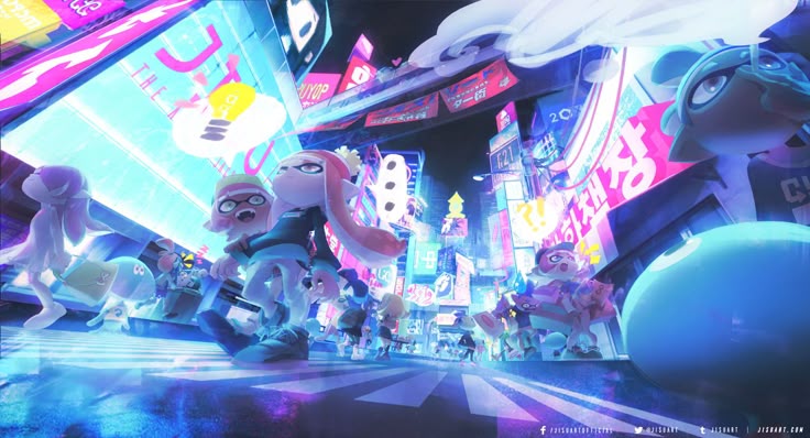 Inkopolis Jisu Choe On Artstation At Www Artstation Com Artwork My9d1 Splatoon Splatoon 2 Art Splatoon Squid