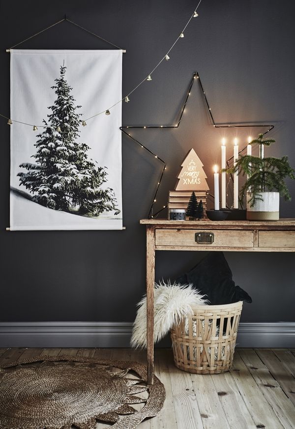 Un décor de noël en noir et blanc de style scandinave nordique Un décor de noël en noir et blanc de style scandinave nordique