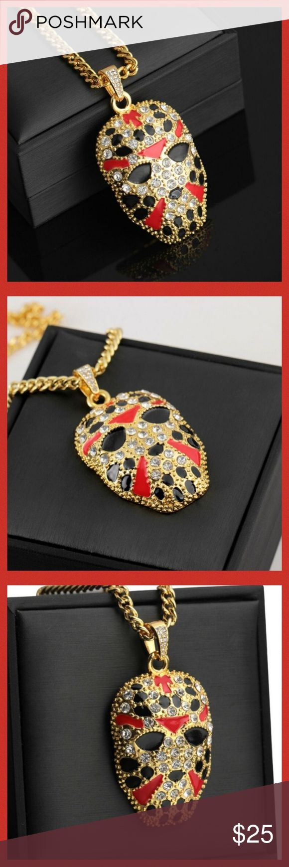 Hip Hop Jason Hockey Mask Fashion Pendant w/Chain Per Wholesaler: Brand new Col… Hip Hop Jason Hockey Mask Fashion Pendant w/Chain Per Wholesaler: Brand new Col…