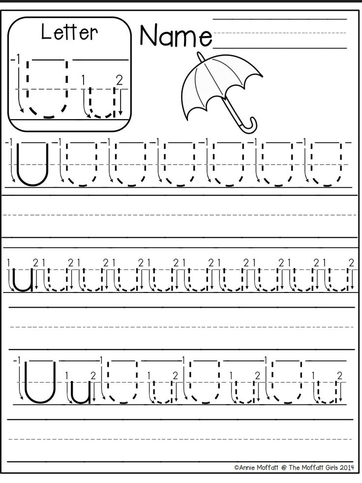 Letter U worksheet | Letter worksheets kindergarten, Alphabet writing