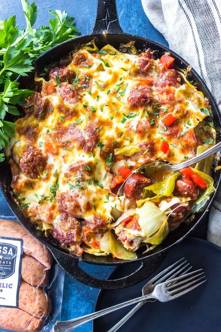 Keto Cheesy Cabbage Sausage Skillet — Cast Iron Keto | Keto cabbage