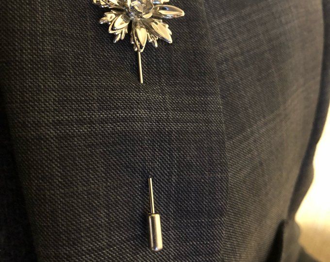 Gold Metal Rose Flower Lapel Pin by The Accessorized Man