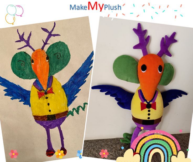 Turn Kids Drawing- Picture into Own Custom Stuffed Animal Plush ...