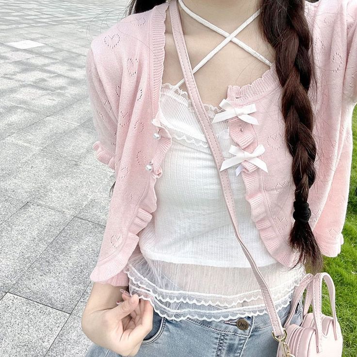 Harajuku Sweet Lolita Coquette Dollette Baby Pink Pointelle Heart Short harajuku-sweet-lolita-coquette-dollette-baby-pink-pointelle-heart-short