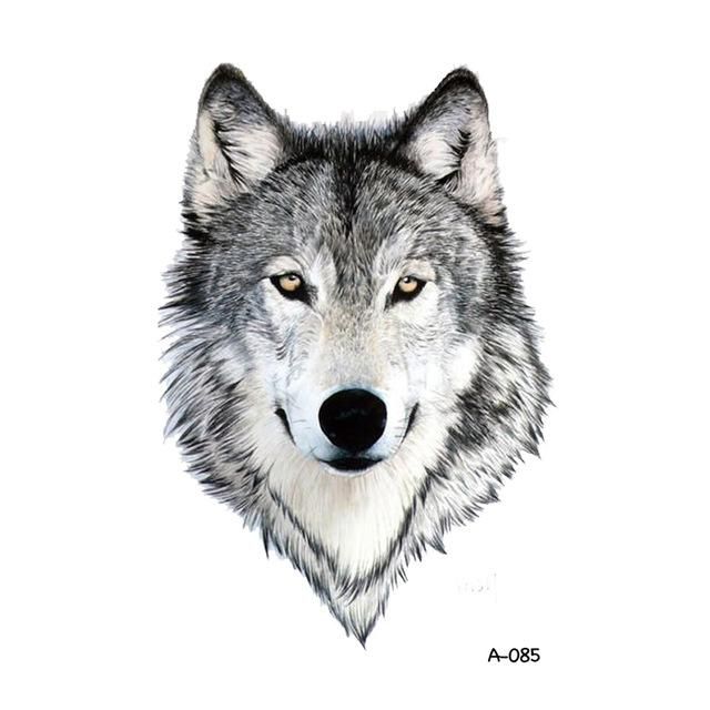 WYUEN Hot Design Wolf Temporary Tattoo for Women Body Art Animal Waterproof Men ...