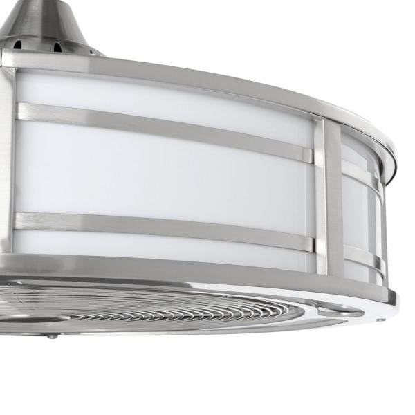 Home Decorators Collection Brette Ii 23 In Led Indoor Outdoor Brushed Nickel Ceiling Fan With Light And Remote Control Am382b Bn Brushed Nickel Ceiling Fan, Brette 23 In Led Indoor Outdoor Espresso Bronze Ceiling Fan