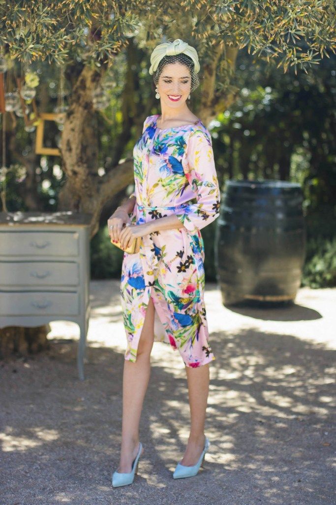 vestido camisero estampado invitada boda turbante | vestido azul