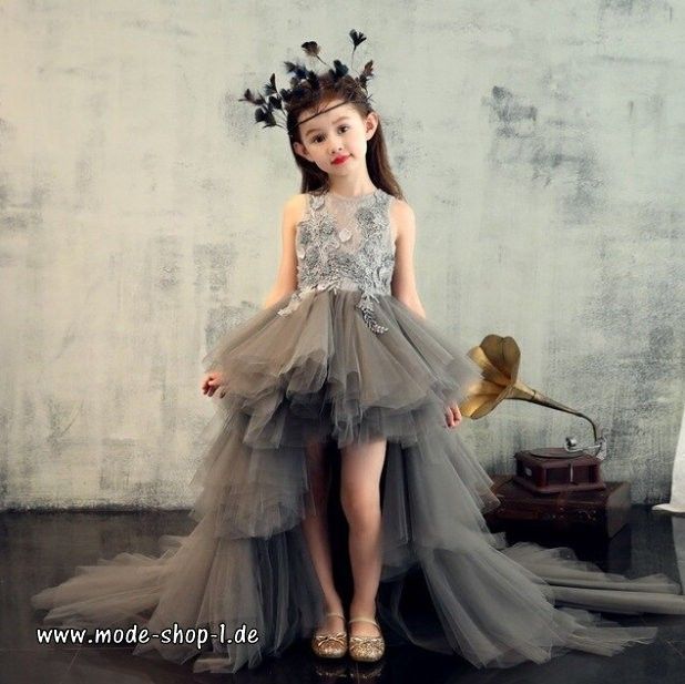 Vokuhila Madchenkleid Elegant In Bronze Braun Vorne Kurz Hinten