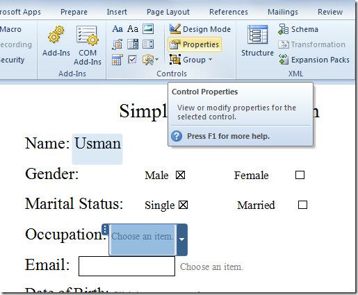 microsoft office forms