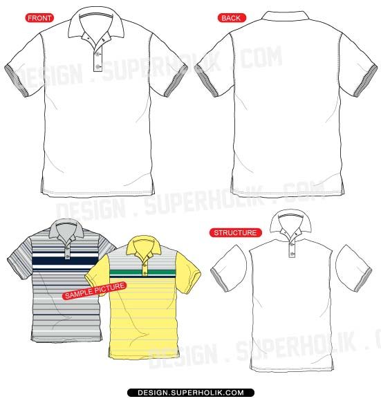 polo shirt vector template for fashion designers