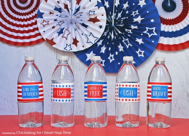 4th of July printable water bottle labels - The Inspiration Board | Printable water bottle ...