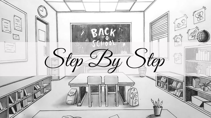 How to Draw in One Point Perspective | Kids classroom | Step By Step
