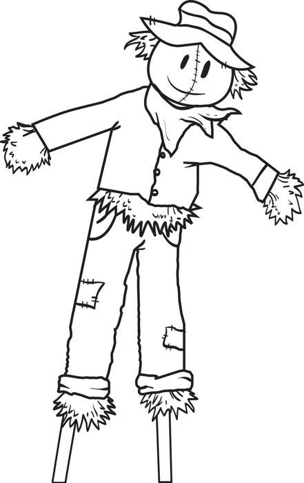 free printable scarecrow coloring page for kids