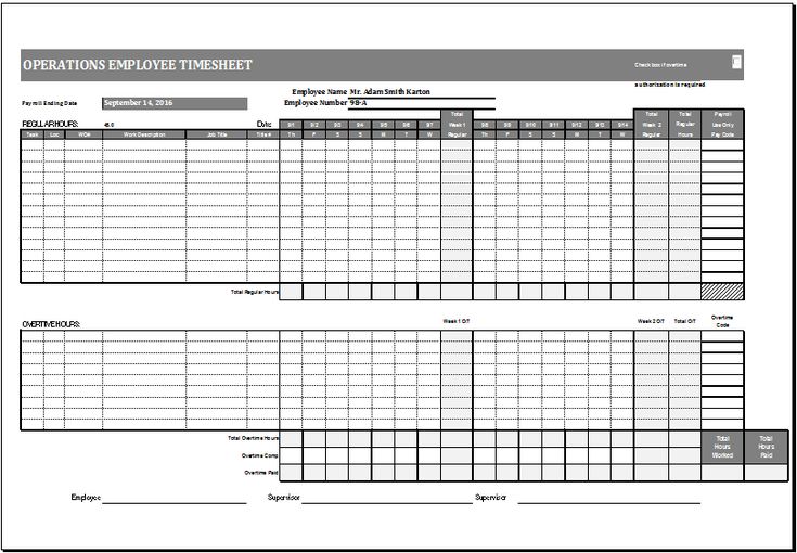 Operations employee time card template at http\/\/wwwxltemplates - sample payroll timesheet Operations employee time card template at http\/\/wwwxltemplates - sample payroll timesheet