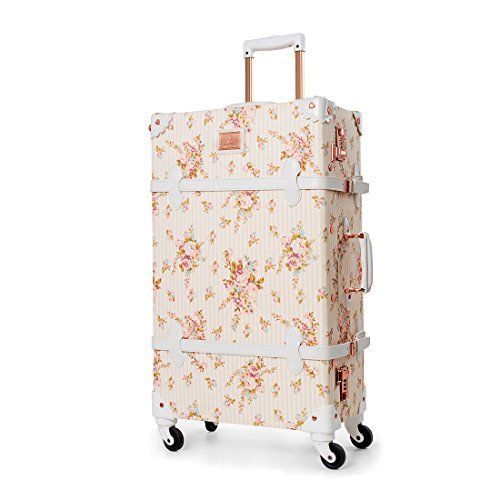 BEAUTIFUL <b>Travel Spinner Suitcases</b> TSA Lock Vintage Cute ...