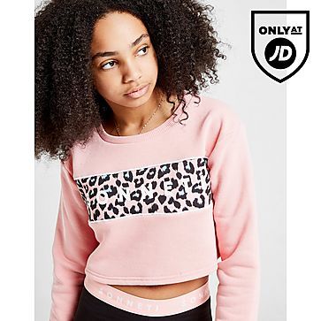 Sonneti Girls' Leopard Crop Crew Sweatshirt Junior | Junior Ellesse Girls' Salina Boyfriend Crew Sweatshirt Junior