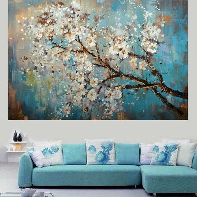 Handpainted Modern Abstract Flower Canvas Art Decoration of Oil ... Handpainted Modern Abstract Flower Canvas Art Decoration of Oil ...