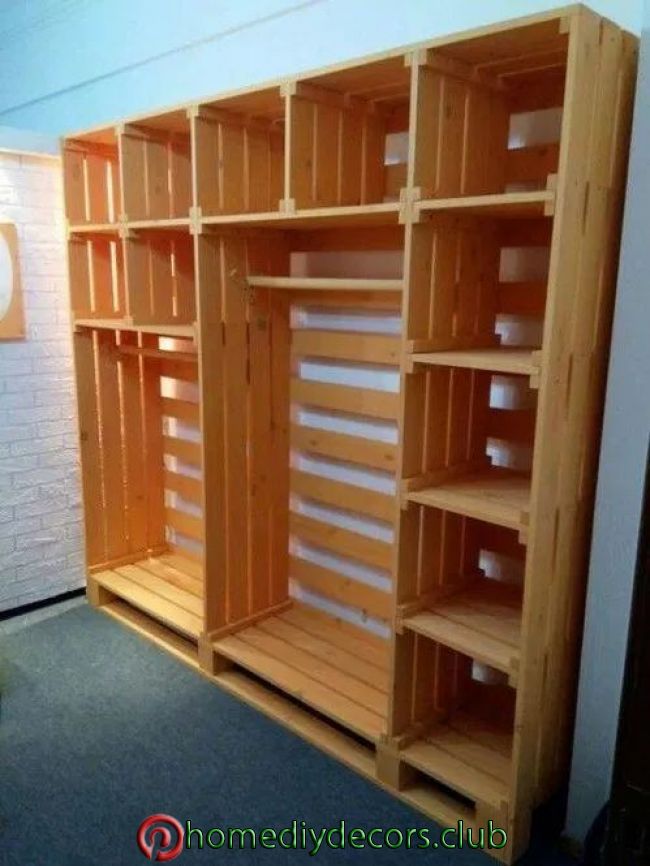 Como Hacer Un Closet De Huacales Closet Closet De Madera Muebles Con Material Reciclado Cajones De Madera Reciclados Muebles Con Cajas Muebles Hechos Con Huacales