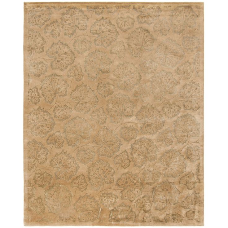 Geranium Leaf Hand Tufted Wool Area Rug Floral Area Rugs Wool Area Rugs Brown Area Rugs