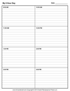 free printable blank daily schedule