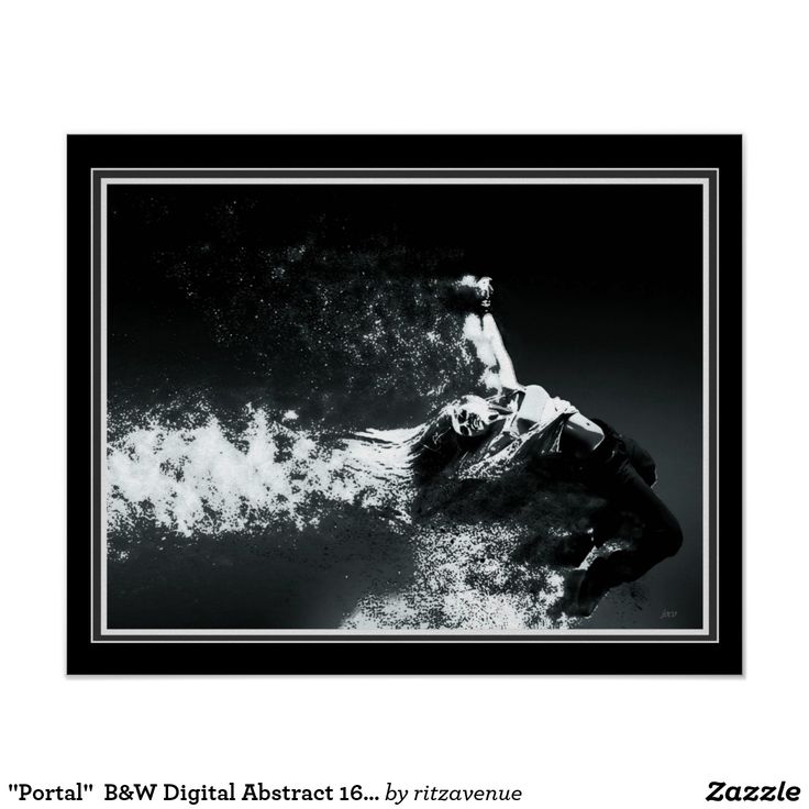 Portal bw digital abstract 16 x 20 poster Portal bw digital abstract 16 x 20 poster