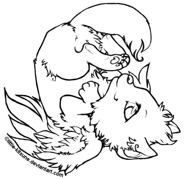 Wolf Pup Lineart By Machinewolf2 On Deviantart Cute Wolf