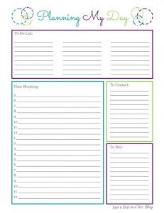 free printable daily planner for work