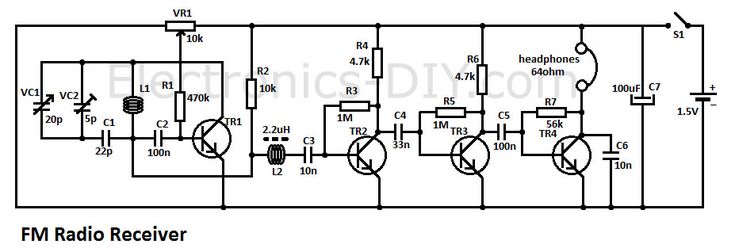 Mini Fm Electric Tuning Radio Circuit Audiocircuit Circuit