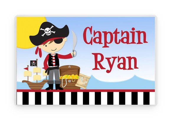 pirate placemat kids personalized