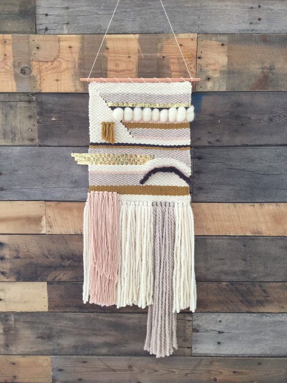 Woven Wall Hangings handmade woven wall art/ woven wall hanging in ivory, blush Woven Wall Hangings handmade woven wall art/ woven wall hanging in ivory, blush