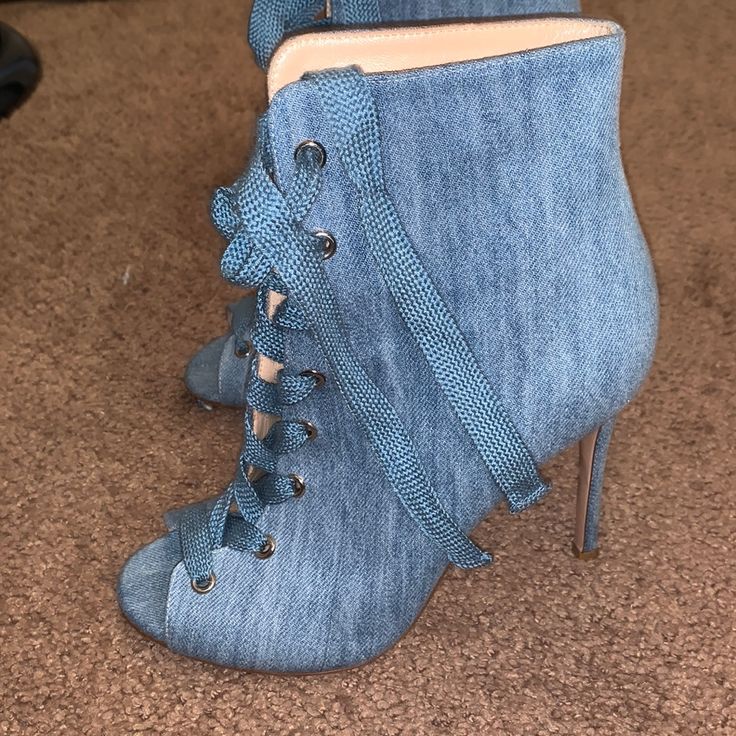 Gianvito Rossi Shoes Gianvito Rossi Denim Bootie Color Blue Size 7.5