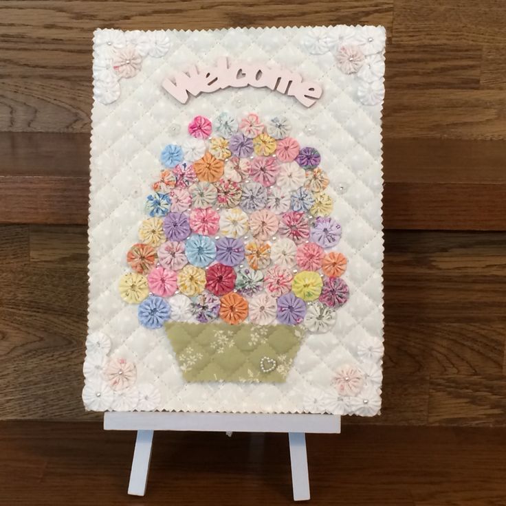 ヨーヨーキルトを使った作品 | キルト壁掛け, ヨーヨー, ハンドメイド 雑貨