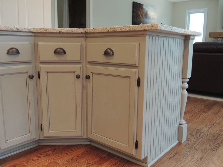 Kitchen Cabinet Refinishing Repainted Island Added Side Paneling And A Light Le Laminate Cabinets Kitchen Cabinet Refinishing Repainted, How To Refinish A Kitchen Island