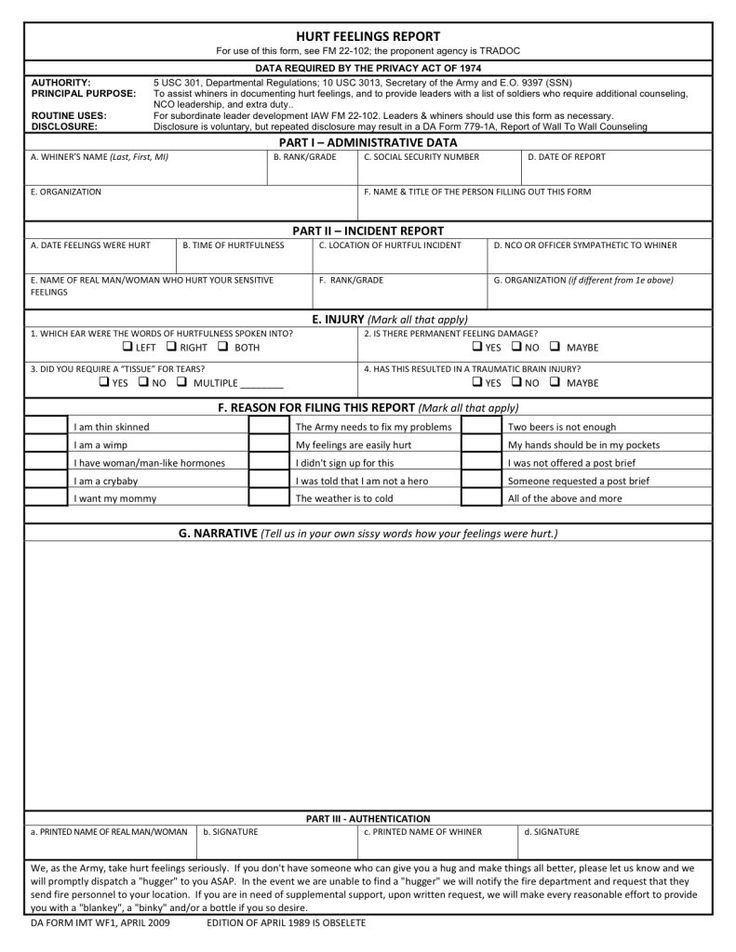 Army Hurt Feelings report Tag Your It! LMAO Pinterest - da form Army Hurt Feelings report Tag Your It! LMAO Pinterest - da form