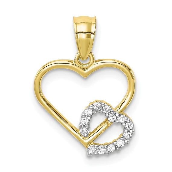 10k Yellow Gold Heart Charm Charms for Bracelets and Necklaces