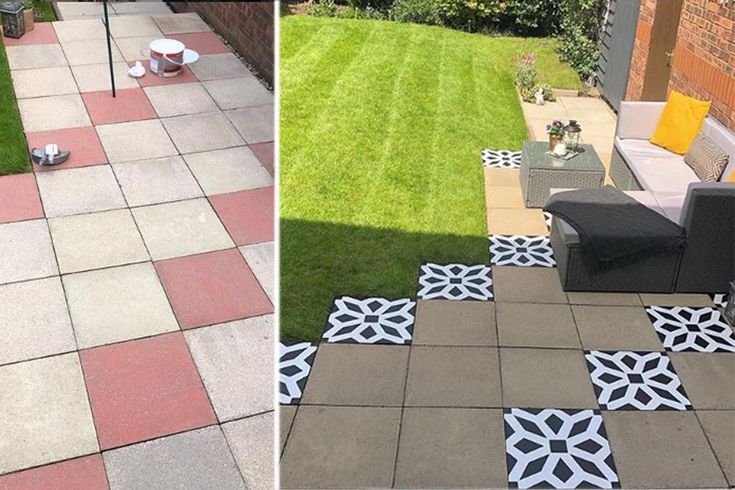 12 Amazing Stenciled Patio Makeovers Paint Concrete Makeover Painted - What Paint Do You Use On Patio Slabs 12 Amazing Stenciled Patio Makeovers Paint Concrete Makeover Painted - What Paint Do You Use On Patio Slabs