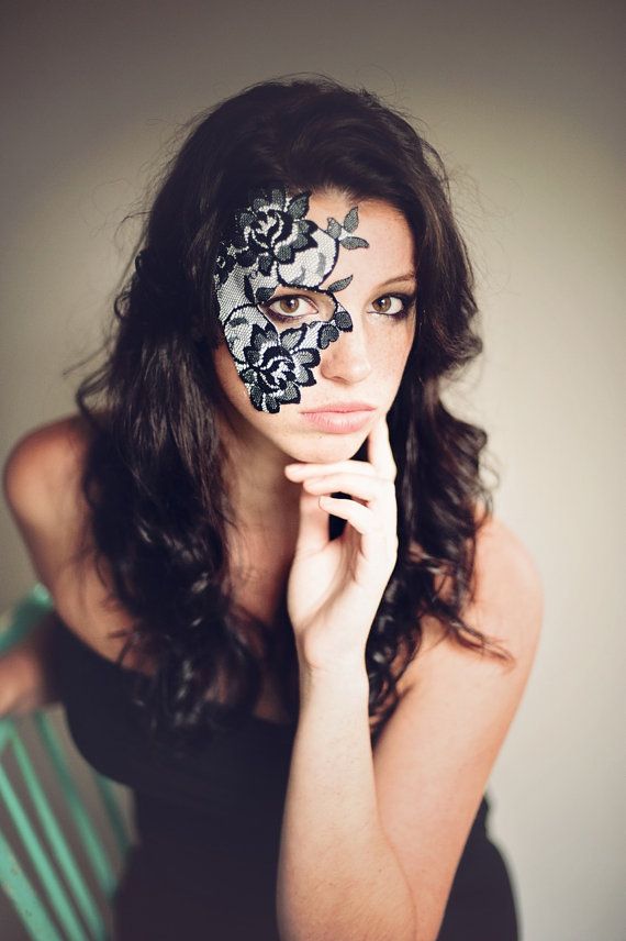 strapless halloween mask elegant black white lace womens costume dramatic half face eye - Black Eye Mask Halloween strapless halloween mask elegant black white lace womens costume dramatic half face eye - Black Eye Mask Halloween