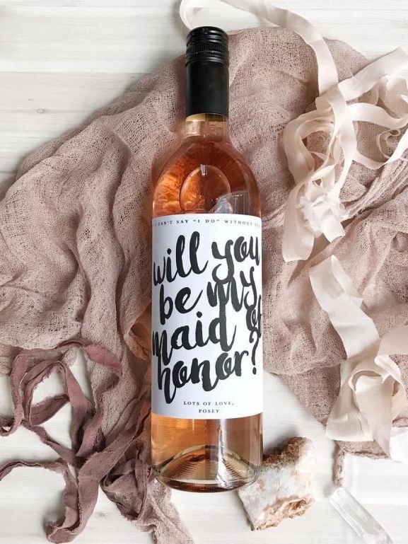 20 Bridesmaid Proposal Ideas from Etsy | Will You Be My Bridesmaid Custom Wine Labels by The Cit ...